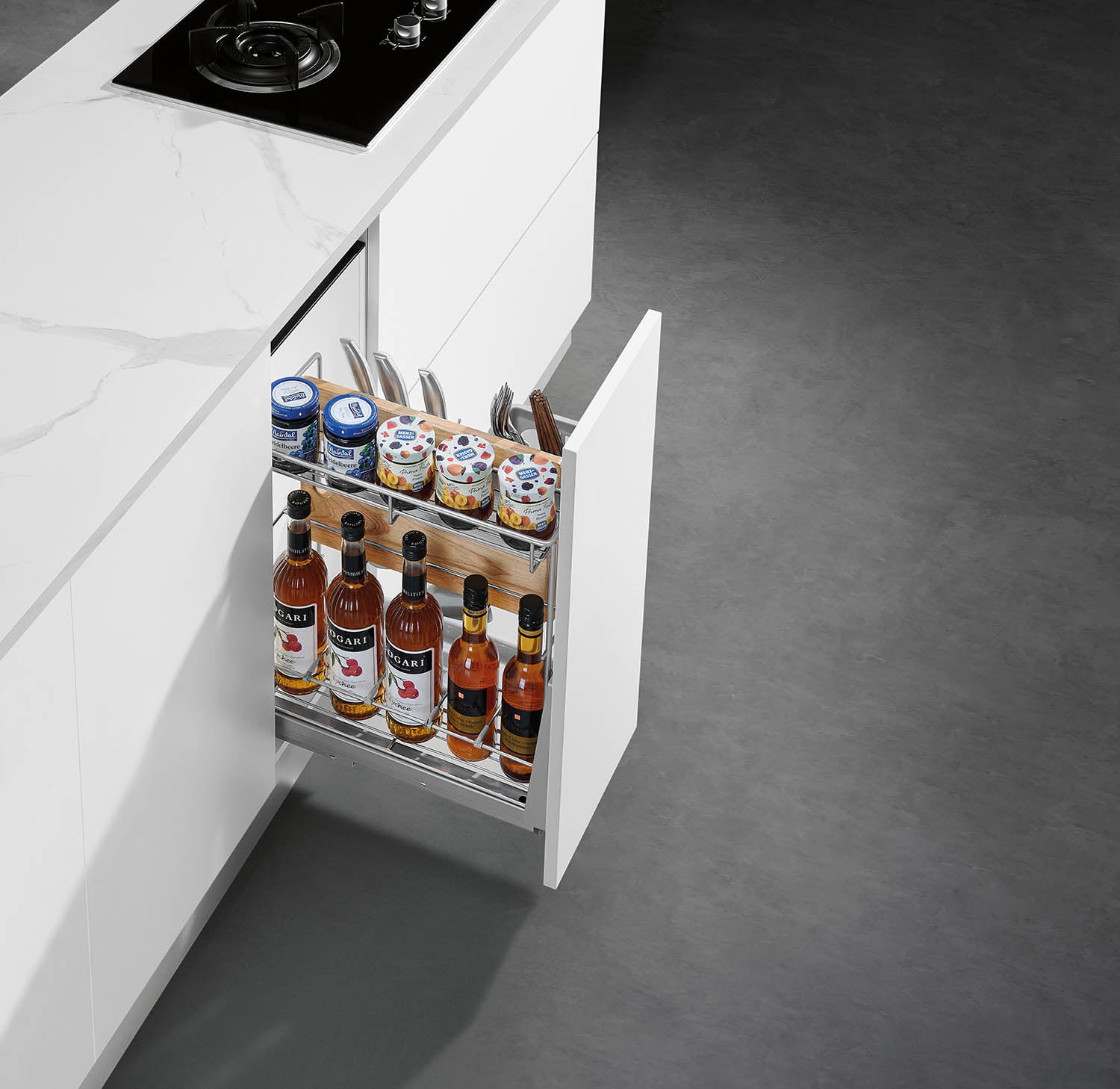 kitchen matt grey tall pantry unit